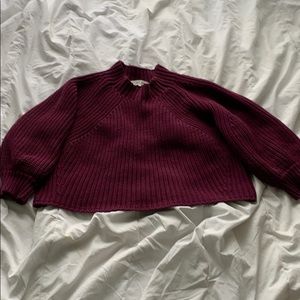 Apiece Apart Burgundy Cowl Neck Sweater